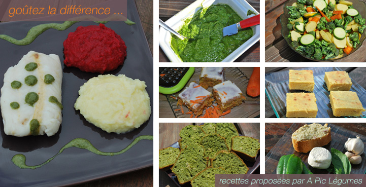Goutez la difference, nos recettes avec légumes bio.